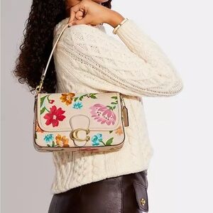 Coach Tabby Floral Print Shoulder Bag - Pink and Multicolor